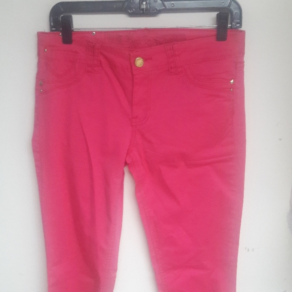 Purplish pink jeans